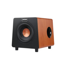AIYIMA 800X 8-inch 150W actieve subwoofer met diepe bass, houtnerf afwerking, RCA/AUX/LFE ingangen