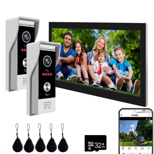 10-Inch Tuya WiFi 1080p Smart Video Intercom with RFID Access Control for Apartments