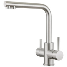 Premium 3-weg roestvrijstalen, loodvrij keukenmengkraan met waterfiltratiesysteem