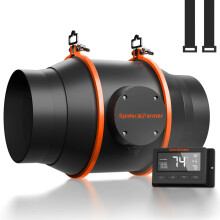 Spider Farmer Intelligent Inline Fan with Temperature & Humidity Controller for Grow Tents - 4-Inch & 6-Inch Ventilation Ducting Kit