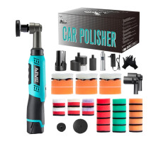 Autiwoz 12V draadloze autoreiniger - compacte en krachtige 6-snelheidsbuffer met 2,0 Ah batterij, complete detailing-kit voor autoverzorging