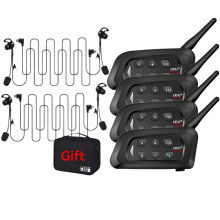 Ejeas V4C Plus 3-Piece Football Referee Intercom Headset - 1500m Full Duplex Bluetooth, Waterproof Conference Interphone