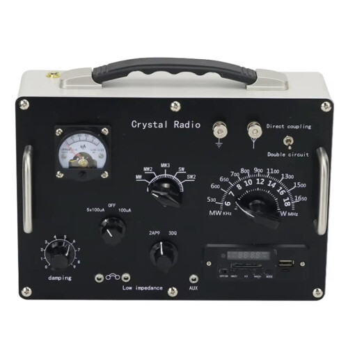 Retro Crystal Radio with FM and MP3 Module - Medium & Shortwave Receiver