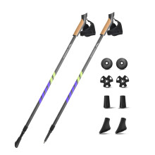 KingGear 2-Section Cork Handle 3K Carbon Fiber Retractable Telescopic Hiking & Nordic Walking Poles