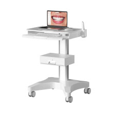 Versatile Medical Cart Trolley with Laptop Pallet & Oral Scanner Holder - I for Dental Clinics, Hospitals, & Beauty Salons