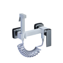 Elegant massief messing bidetkraanset met handdouche - Wit, warm en koud mengkraan (Model AP2226)