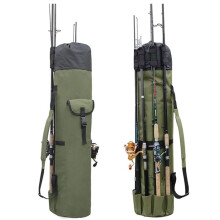 Durable Large Capacity 115cm Folding Fishing Bag - Portable Oxford Cloth Rod Tackle Carrier for Outdoor Adventures