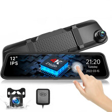12-Inch 4K Smart Rearview Mirror with Dual Recording & Full-Screen Display