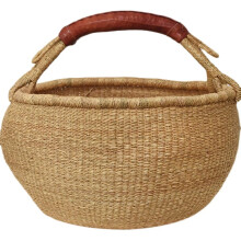 Handcrafted Straw Woven Portable Storage & Picnic Basket