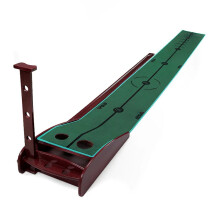 Houten indoor golf putter trainer met balterugvoer en puttingmat - Perfect voor oefen swings en fairway training