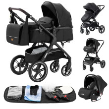 Premium 3-in-1 Luxe Babywagen: Draagbare Opvouwbare Kinderwagen met Aluminium Frame voor Pasgeborenen