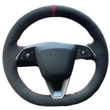 Premium Hand-Stitched Alcantara Steering Wheel Cover for Tesla Model 3 (2023-2024)