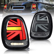 Union Jack geanimeerde LED achterlichten voor 2014-2018 Mini Cooper F55/F56/F57 - Rode lens LCI ontwerp