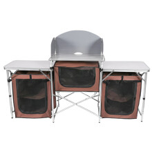 Portable Aluminum Alloy Folding Table: Multi-Functional Outdoor Camping Kitchen with Windproof Stability