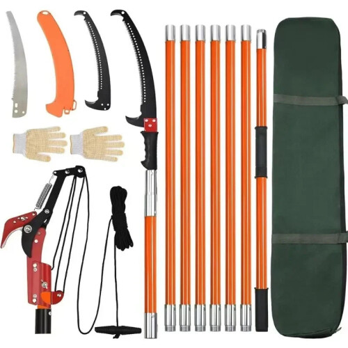 8m Multifunctional Pruning Saw with Replaceable Blade – Professional Tree Trimming Tool with Extendable 8-Knot Wooden Handle