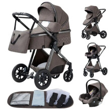 3-in-1 Multifunctional Baby Stroller with Easy Folding & EU Safety Seat - Portable Travel Carriage with