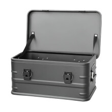 Durable Black Aluminum Alloy Clamshell Storage Box - 30L, 50L, 80L Options for Outdoor Camping & Trunk Organization