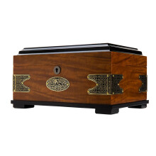 Portable Luxury Cedar Wood Cigar Humidor with Antique Copper Accents, Humidifier & Hygrometer