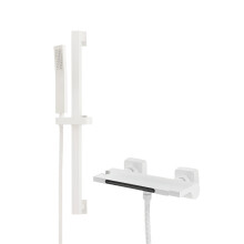 Elegant tweekleurige muurmontage waterval badkraanset met handdouche - messing warm en koud mixer kraan
