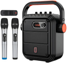 JYX Bluetooth Karaoke Speaker met UHF draadloze microfoon - draagbare outdoor subwoofer met radio, TF en AUX-ingang voor feestjes en confere
