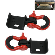 Heavy-Duty 3/4 D-Ring Shackle with Front Tow Hook Brackets for 2009+ Toyota Tacoma - 42,990 lbs Break Strength, Anti-Rust Coating