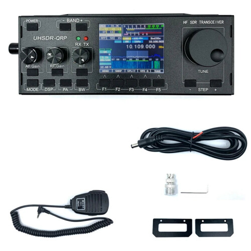 Compacte MCHF V0.6.3 HF SDR QRP Transceiver Set met Voeding en Microfoon - EU Stekker