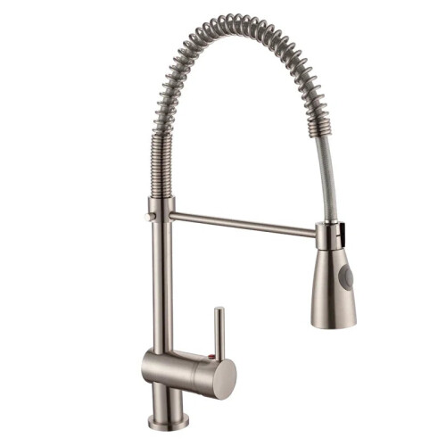 Brass Single Lever Flexible Spring Pull-Out Pull-Down Spray Kitchen Faucet