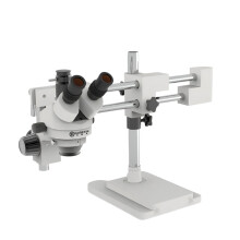 Kaigexin Simul-Focal Stereo Zoom Microscoop met Dubbele Arm Boombasis, Lange Arm, 10HW, 7x-45x Vergroting