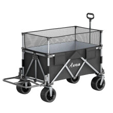 Inklapbare buitencampingwagen met trekstang - draagbare handbediende picknicktafel en kampeertrailer