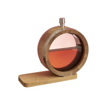 2000ml O-Shaped Oak Wine Barrel - Virgin Wooden Decorative Set for Dining, Bar, Home - Perfect for Aging Whiskey, Brandy, Sherry, Wine