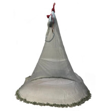 Premium 10ft Radius High-Strength Monofilament Nylon Cast Net with Weighted Chain Sinker - Korean Style for Freshwater Fishing