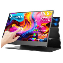 Eviciv 15,6 Ultradun Touchscreen Draagbare Monitor - 1080p FHD HDR USB-C Scherm voor PC, Telefoon, Xbox, CCTV