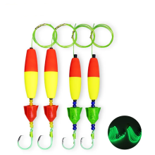 100pcs Luminous Circle Hook Catfish Rigs with Santee Cooper Cork Foam Float & Bell Indicator
