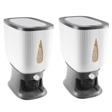 Slimme dubbele automatische rijstdispenser van 10 kg met spoelbekje - Efficiënte rijstopslagoplossing