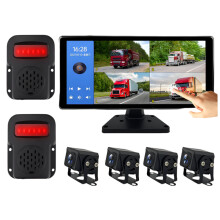 4-kanaals AHD 1080p DVR-monitor met touchscreen en split-screen voor vrachtwagens en bussen - Inclusief IR-nachtzicht achteruitrijcamera