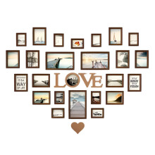 Hartvormige massief houten fotolijst set - Creatief liefdesalbum muurkunst voor unieke fotoweergave