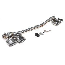 Premium Stainless Steel Quad Outlet Tailpipe Muffler Exhaust System for Mercedes Benz W204 C180/C200/C260 - C63 Style Upgrade