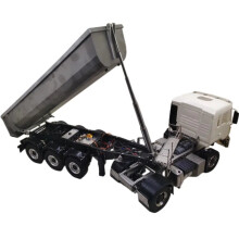 1:14 schaal Tamiya RC vuilniswagen met 3-as hydraulische kieptrailer - compatibel met Scania R620, Actros, Volvo, MAN - LESU DIY-onderdelen