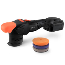 SPTA CP401 3-Inch 18V Draadloze Dubbele Actie Autopolijstmachine - Draagbare Mini Polijstmachine met 8mm/9mm/12mm Orbit en Snellader