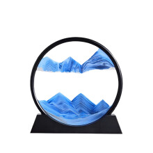 Elegant Quicksand Hourglass: Black Frame with Sky Blue Sand for Wine Cabinet or Table Decor