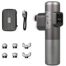 Kica Pro Dual-Head Fascia Massage Gun with LED Touchscreen, 13kg Impact, 6 Interchangeable Heads, 10 Adjustable Speeds