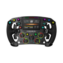 Moza Racing FSR Formule stuurwiel - Magnetische dubbele koppelingspaddles & geperforeerde leren grepen