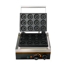 12-delige industriële donutwafelmaker - Commerciële snackapparatuur voor krokante donuts bakken