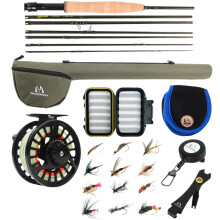 MaximumCatch Traveler IM10 Carbon Fiber Fly Fishing Rod Kit met Reel - 2,74m, 6/7/8WT, 7-delige Uitrusting