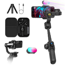 Smart S2 Kit: Professionele 3-Axis Smartphone Gimbal met 18 cm Extensie en Krachtige Fill Light