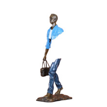 Elegant 56cm Bronze Abstract Traveller Statue - Large French Replica Sculpture for Classy Home Decor & Gifts
