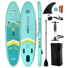 6ft Opblaasbare PVC Surfplank met Voetkoord - Stand Up Paddleboard voor Strand- en Waterski-avonturen