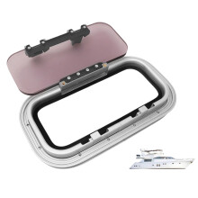 Zware belasting 171 mm aluminium alloy raam voor campers, jachten en boten - binnenopening, waterdicht, UV-bestendig, grijs glas