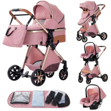Versatile 3-in-1 Baby Stroller: Lightweight, Multifunctional Four-Wheel Carriage & Poussette