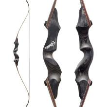 Onebows Black Hunter 60 Left-Handed Takedown Recurve Bow - 20-60lbs Bamboo Core Limbs for Hunting & Target Practice
